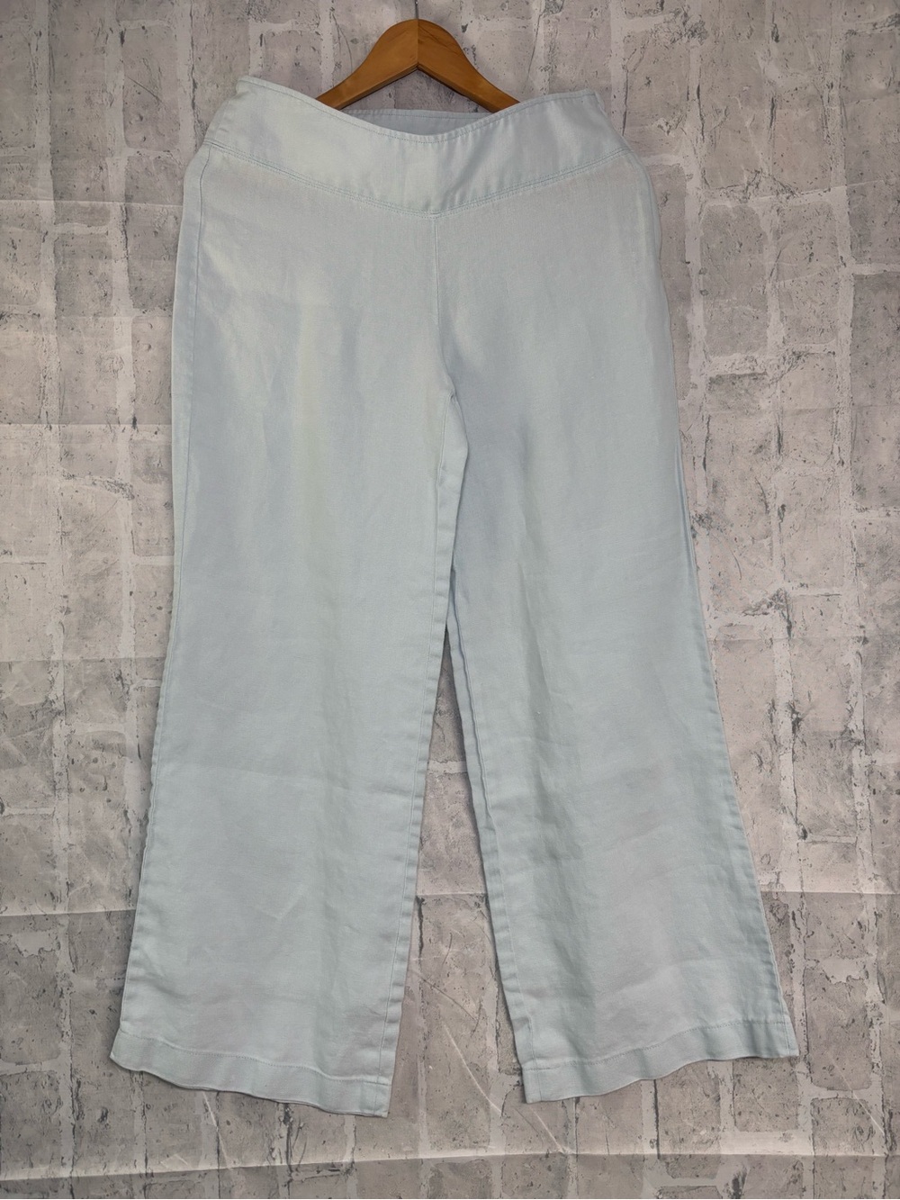 Light Blue Wide Leg Linen Pants